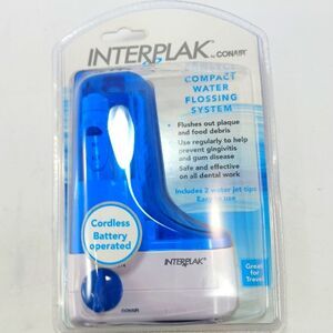 NEW! Interplak by Conair Compact Cordless Water Flossing System, Dental Jet Pick